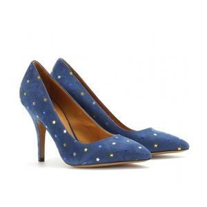 Isabel Marant Anaid Suede Star Pumps In Blue Size 38